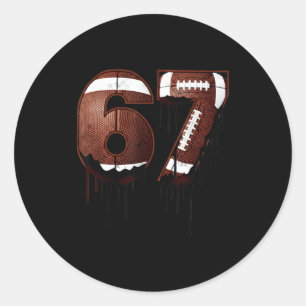 Fotboll 67 Six Seven Rolig Gen Alpha Meme Drip Runt Klistermärke