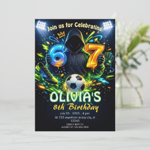 Fotboll 6–7 Meme Födelsedagsfirande Fotbollstema Inbjudningar