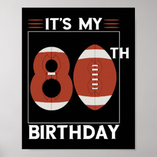 Fotboll 80:e Födelsedagsfesten Älskare Player Bday Poster
