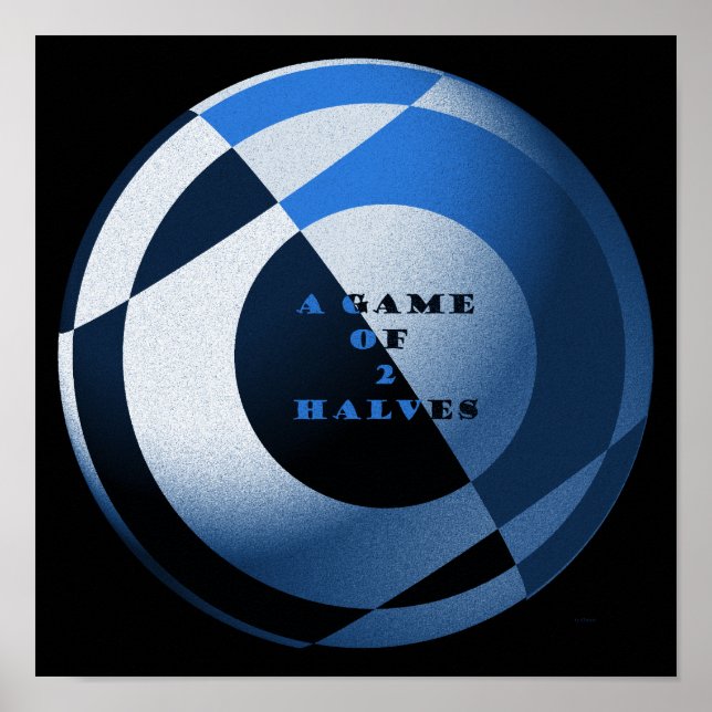 Fotboll A spel på 2 halvor Blue Poster (Framsidan)