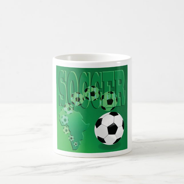 Fotboll Afrika Djärgt Grönt Fotboll Kaffemugg (Skapare uppladdad)
