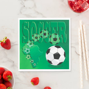 Fotboll Afrika Djärgt Grönt Fotboll Pappersservett