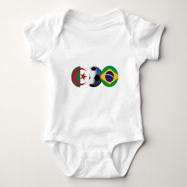 Fotboll Algeriet och Brasilien Flaggor MUSEUM Zazz T-shirt (Framsida)