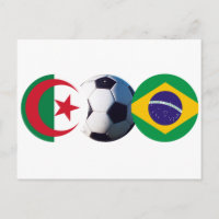 Fotboll Algeriet och Brasilien Flaggor MUSEUM Zazz