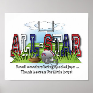 Fotboll - allt-Star Boys Room Wall Art Poster