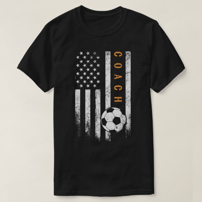 Fotboll amerikansk Flagga Design Soccer Trainer C T Shirt (Design framsida)