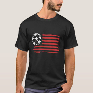 Fotboll Amerikansk Flagga Patriotisk T Shirt