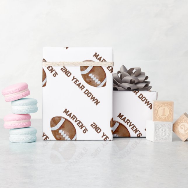 Fotboll andra året ner pojke födelsedag  presentpapper (Baby Shower)