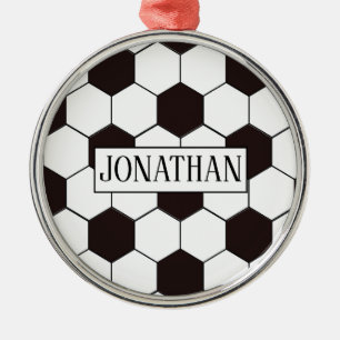 Fotboll   Anpassadet mönster i fotboll   Egna namn Julgransprydnad Metall