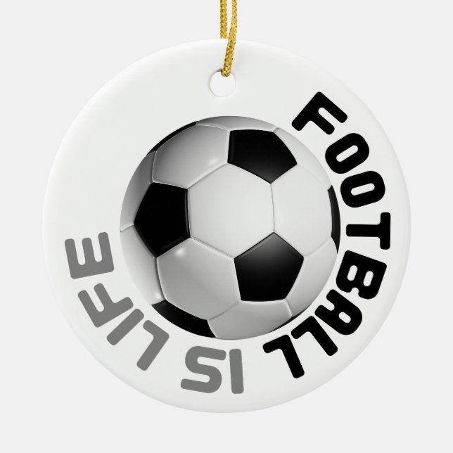 Fotboll är Life Julgransprydnad Keramik (Framsidan)