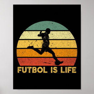 Fotboll är livet Retro Vintage Fotbollsspelare Kos Poster