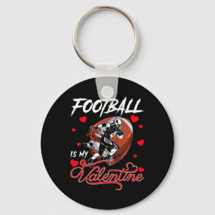 Fotboll är min Alla hjärtans fotboll Boll Heart Va Nyckelring