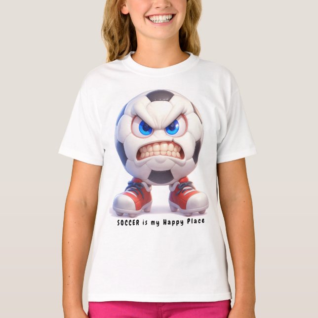 Fotboll är min bild T-Shirt i Lycklig Ställe (Framsida)