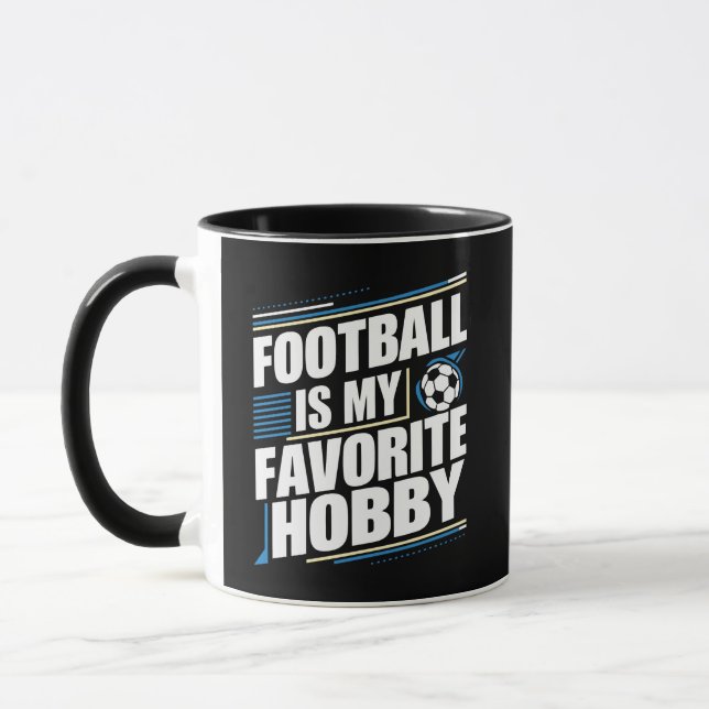 Fotboll är min favorit hobby, sport mugg (Vänster)