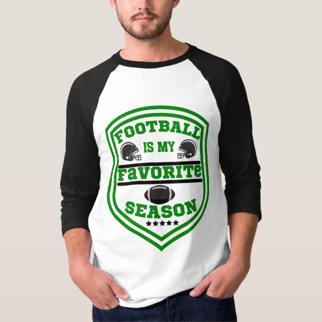 Fotboll är min favoritsäsong, Grönt för Logotyp Bl T Shirt (Framsida)