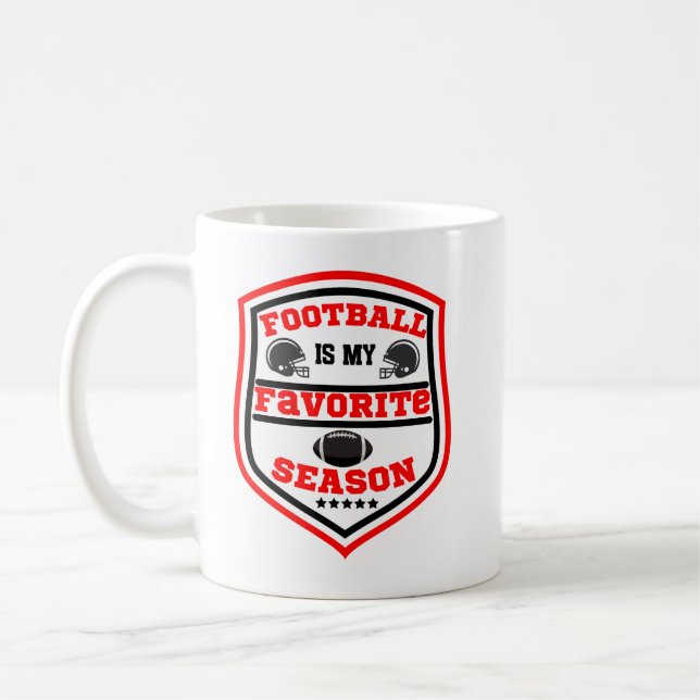 Fotboll är min favoritsäsong Logotyp Red Black Kaffemugg (Vänster)