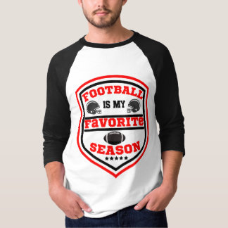 Fotboll är min favoritsäsong Logotyp Red Black T Shirt