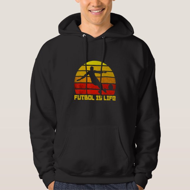 Fotboll är min livsportsspelare Futbol Hoodie (Framsida)