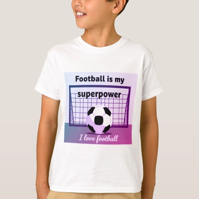 Fotboll är min superkraft t-shirt för barn (Framsida)