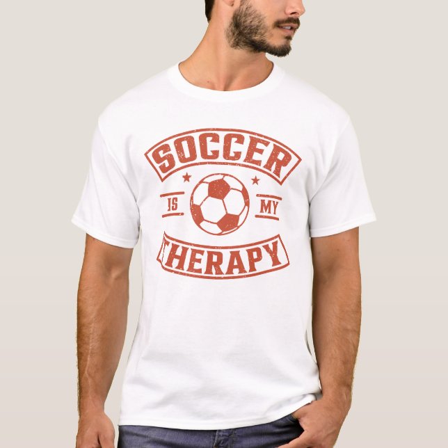 Fotboll är min terapi t shirt (Framsida)