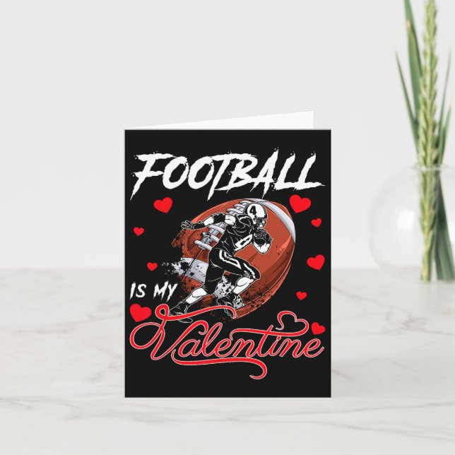Fotboll är min valentin Fotboll hjärta valen Kort (Framsida)