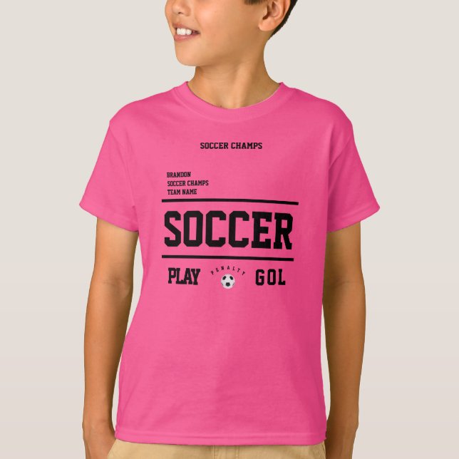 Fotboll är personligens rosa för spelarteamets ung t shirt (Framsida)
