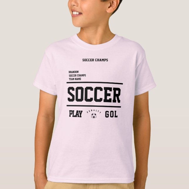 Fotboll är personligens rosa för spelarteamets ung t shirt (Framsida)