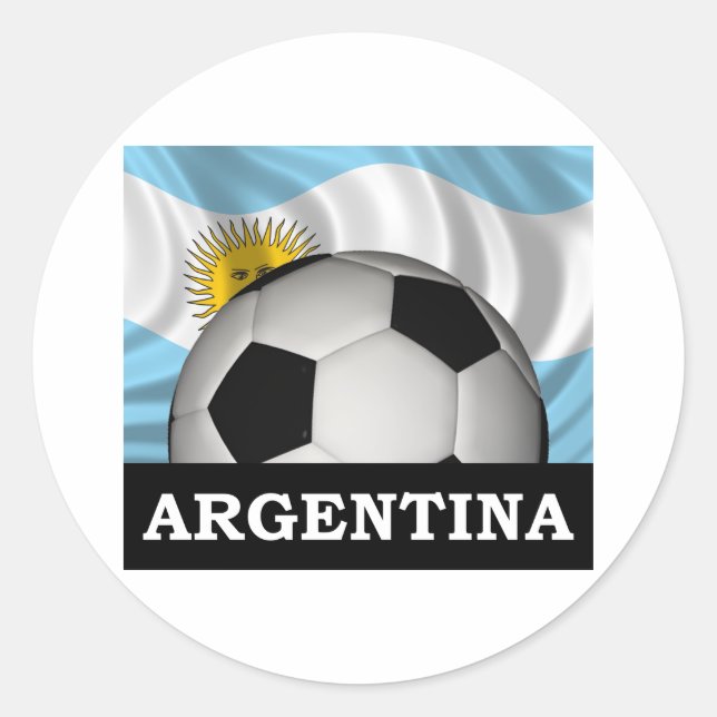 Fotboll Argentina Runt Klistermärke (Framsida)