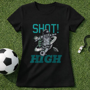 Fotboll Astronaut Sparkade Högt Rymdkick T Shirt