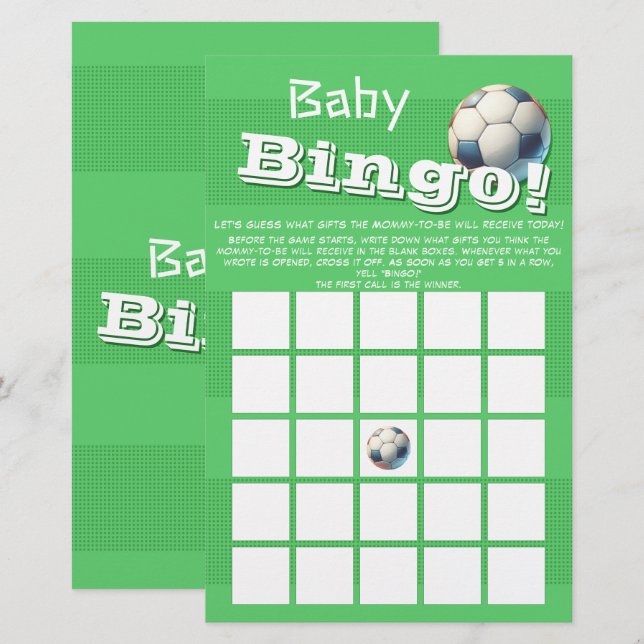 Fotboll Baby Bingo Game Flyer (Fram/baksida)