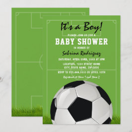 Fotboll Baby Shower | Det är en Pojke Inbjudningar