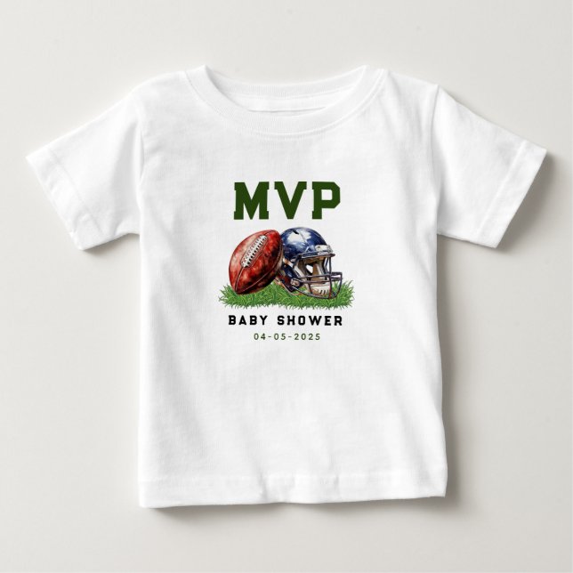 Fotboll Baby Shower| En liten All Star är på väg T Shirt (Framsida)