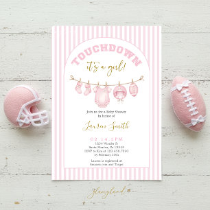 Fotboll Baby Shower Flicka Inbjudningar