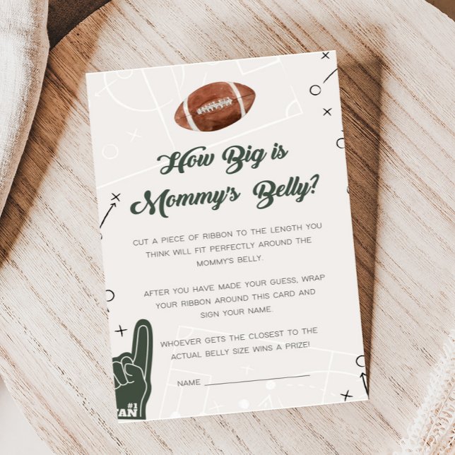 Fotboll Baby Shower Hur Stor är Mamma:s Mage Spel (Football Sports Baby Shower How Big is Mommy's Belly Game)