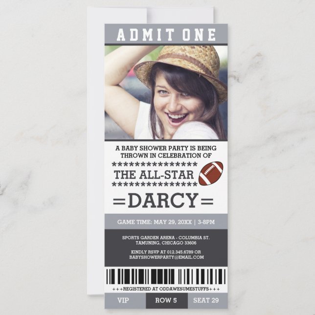 Fotboll Baby Shower Party Inbjudan (Framsida)