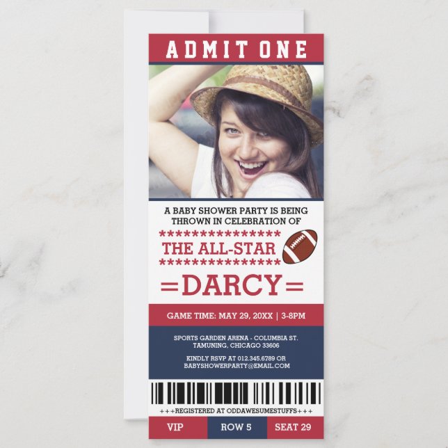 Fotboll Baby Shower Party Inbjudningar (Framsida)