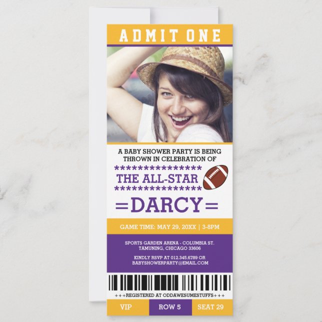 Fotboll Baby Shower Party Inbjudningar (Framsida)