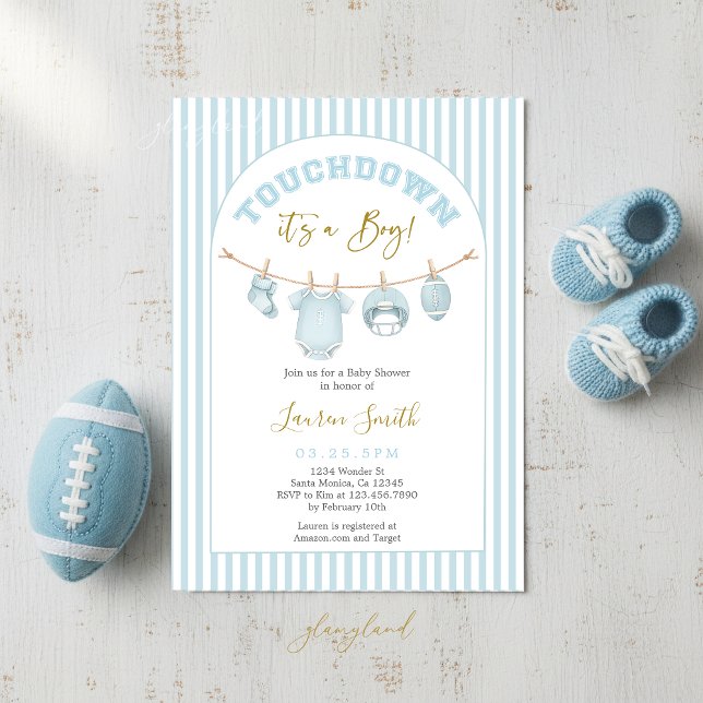 Fotboll Baby Shower Pojke Inbjudningar (Skapare uppladdad)