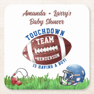 Fotboll Baby Shower Underlägg Papper Kvadrat