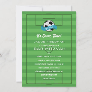Fotboll Bar Mitzvah-inbjudan Sporttema Inbjudningar