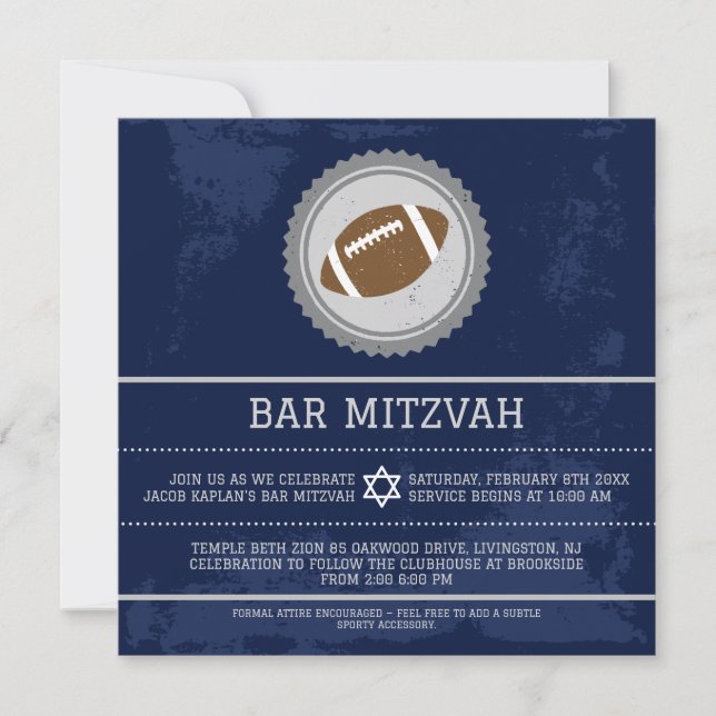 Fotboll Bar Mitzvah-inbjudan Sporttema Inbjudningar (Framsida)