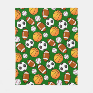 Fotboll Baseboll basket Sport tema Fleecefilt