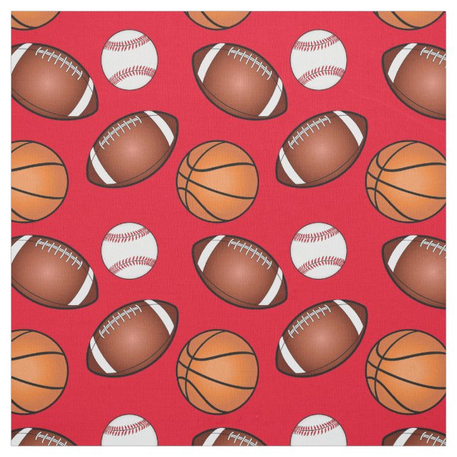 Fotboll-, basket- och baseballkärlek tyg (Provkarta)