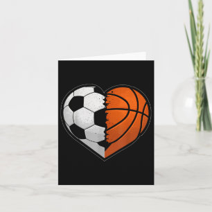 Fotboll Basketboll Boll Hjärtat Sportälskare Valen Kort