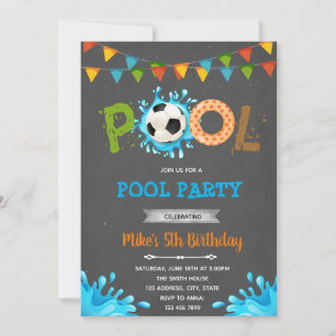 Fotboll bassäng party inbjudningar