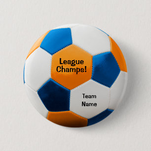 Fotboll, blått och Orange, Team Namn, Knapp