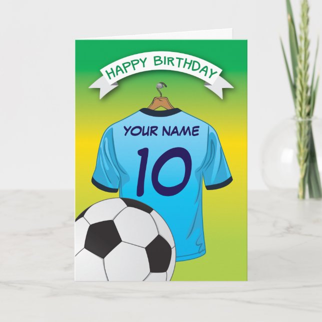 Fotboll Blek Blue Shirt Sports Birthday Kort (Framsida)