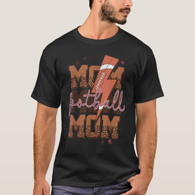 Fotboll Blixt Retro Leopard Matchdag T Shirt (Framsida)