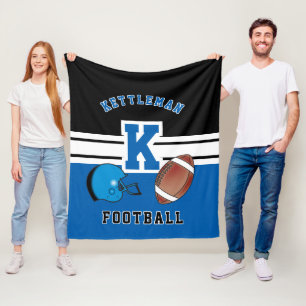 Fotboll 🏈 Blue Sport Brev Fleecefilt