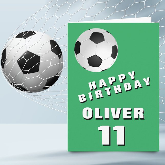 Fotboll Boll Grönt Grattis på födelsedagen Kort (Skapare uppladdad)